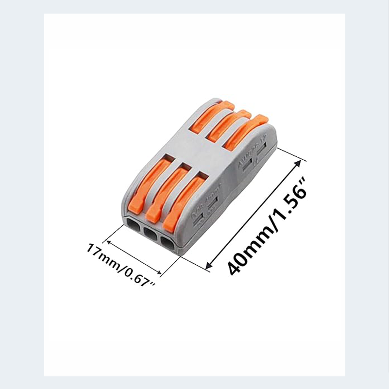 PCT-223-3 Way Quick Connector Terminal 3 In-3 Out, Lever Wire Connector