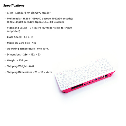 Official Raspberry Pi 400 Personal Computer -US Layout (Unit Only)