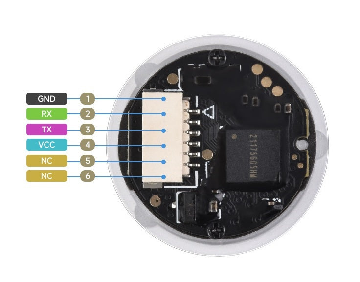 Waveshare Round 2D Barcode/QR code Reader Scanner Module, With LED Indicator