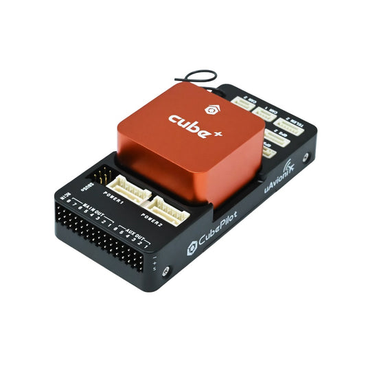 Cube+ device with red top section on a white background