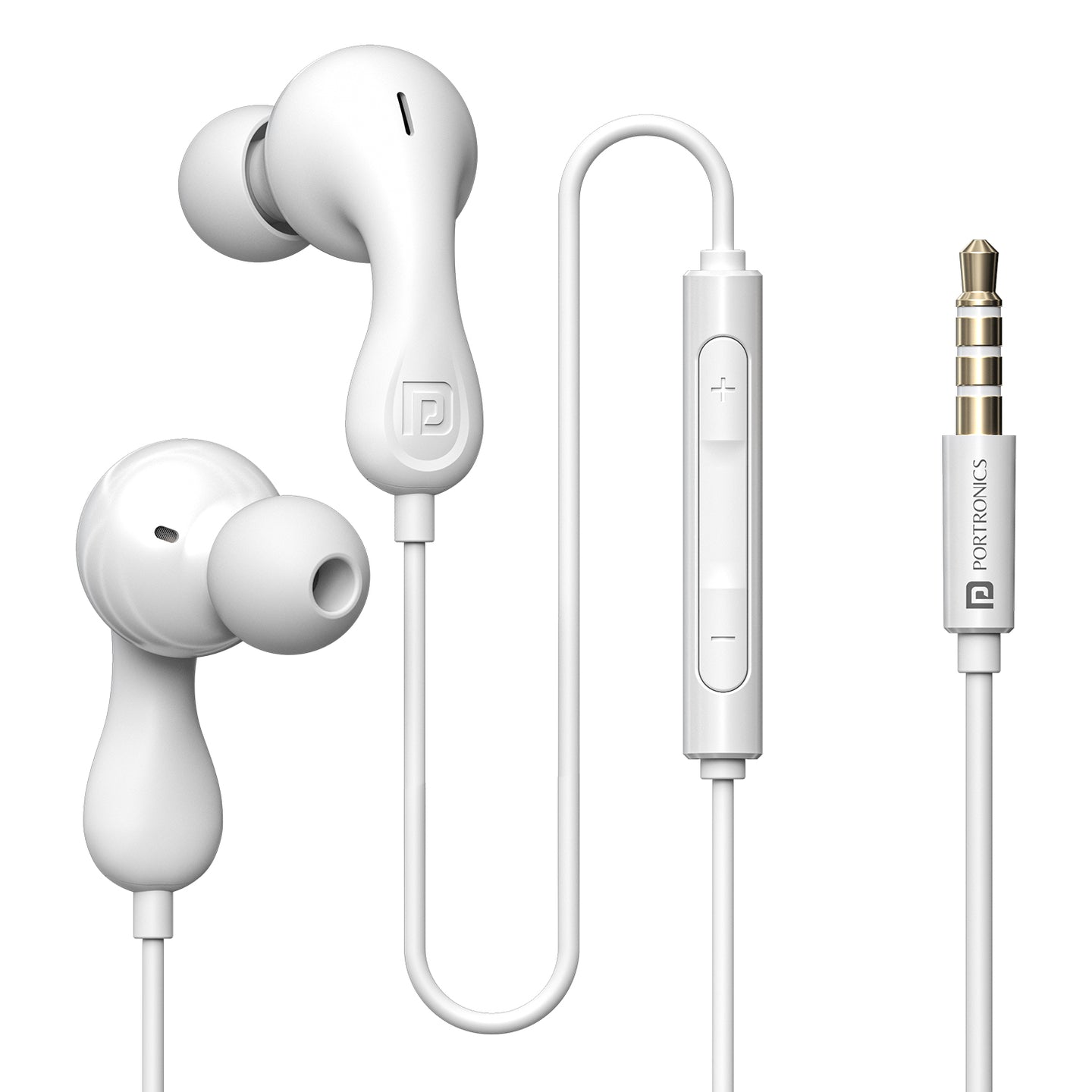 Portronics POR 2930 Conch Kappa in Ear 3.5mm Wired Earphones with in Line HD Mic, Powerful Audio, 14.2mm Dynamic Driver, Unique Earbuds Design, TPE Anti Tangle Wire,in line Controls,Wide Compatibility(White)
