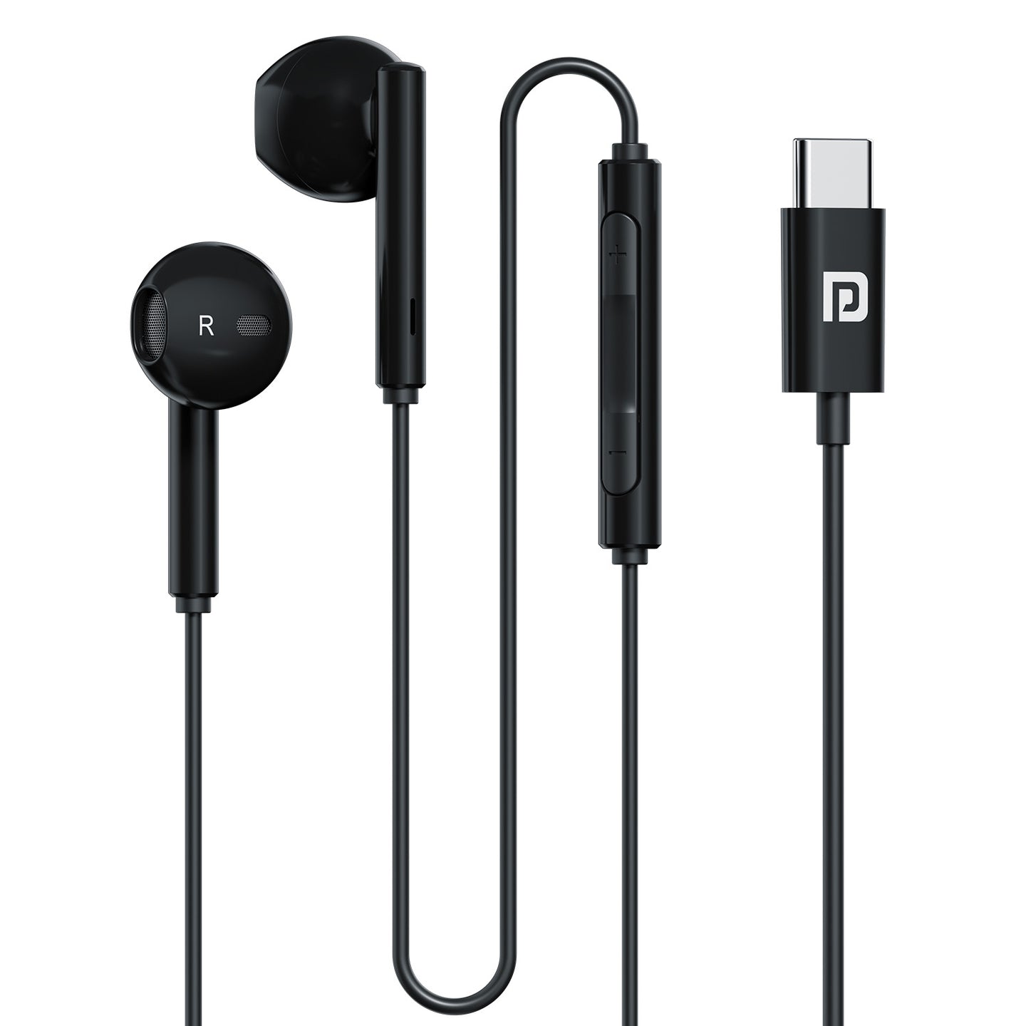 Portronics POR 2148 Conch Theta C in Ear Type C Wired Earphones (Black)