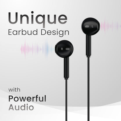 Portronics POR 2148 Conch Theta C in Ear Type C Wired Earphones (Black)