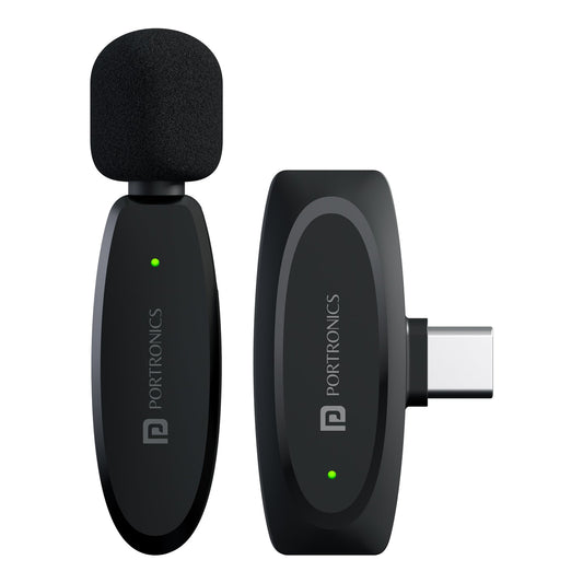Portronics POR-2325 Dash 7 Ai Type C Wireless Microphone With Ai Feature (Black)
