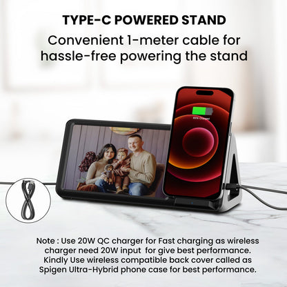Portronics POR-2127 Freedom 5 15W Wireless Charging Photo Frame Detachable Back Stand Type-C Charging