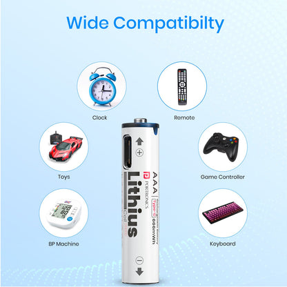 Portronics POR 2510 Lithius Cell AAA Type-C Rechargeable Lithium-ion Battery (Pack of 2)