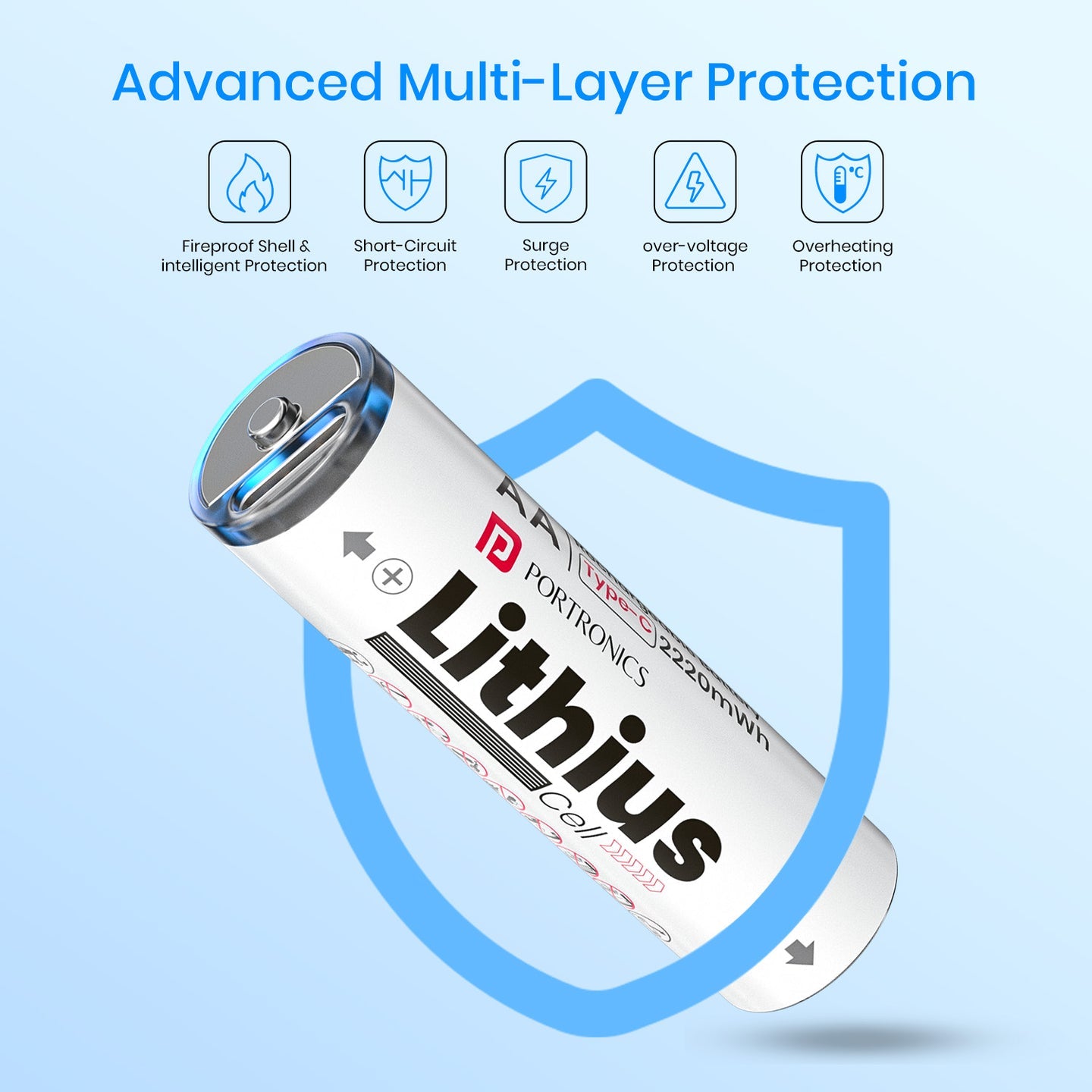 Portronics POR 2509 Lithius Cell AA Type-C Rechargeable Lithium-ion Battery (Pack of 2)