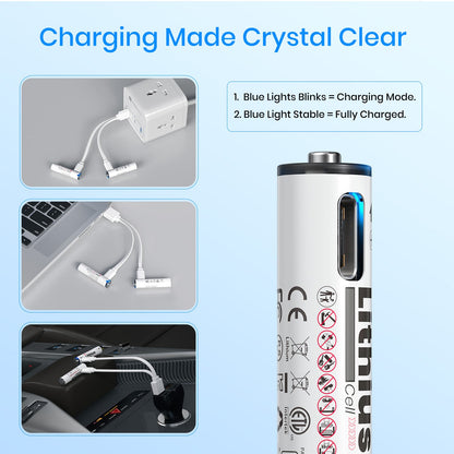 Portronics POR 2510 Lithius Cell AAA Type-C Rechargeable Lithium-ion Battery (Pack of 2)