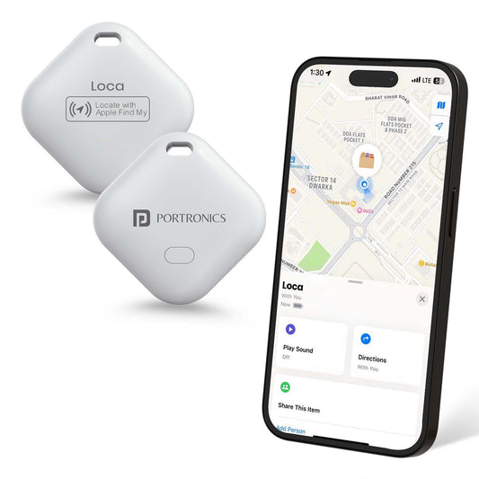 Portronics POR 3259 LOCA Item Finder with Upto 1 Year Battery Life, Bluetooth Tracker,MFi Certified, Item Locater for Keys, Wallets, Luggage, Gadgets etc,Only iOS Compatible with Apple Find My App