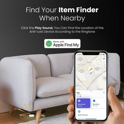 Portronics POR 3259 LOCA Item Finder with Upto 1 Year Battery Life, Bluetooth Tracker,MFi Certified, Item Locater for Keys, Wallets, Luggage, Gadgets etc,Only iOS Compatible with Apple Find My App