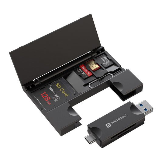 Portronics POR-2644 Mport 30 Plus Card Reader with Storage Case