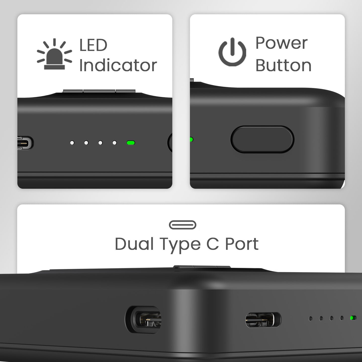 Portronics POR-2902 Revvo 15W Magsafe Wireless Powerbank 10000mAh (Black)