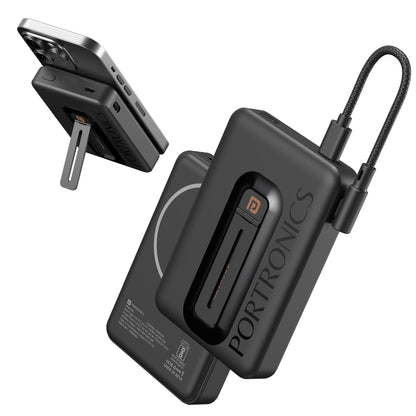 Portronics POR-2902 Revvo 15W Magsafe Wireless Powerbank 10000mAh (Black)