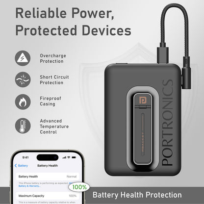 Portronics POR-2902 Revvo 15W Magsafe Wireless Powerbank 10000mAh (Black)