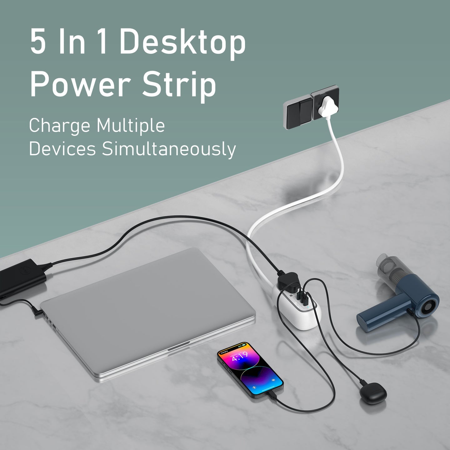 Portronics POR-3193 Volt 65 Pro 67W 5 in 1 Desktop Power Strip