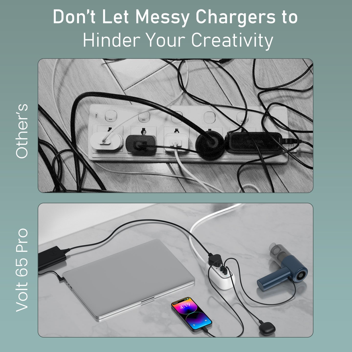 Portronics POR-3193 Volt 65 Pro 67W 5 in 1 Desktop Power Strip