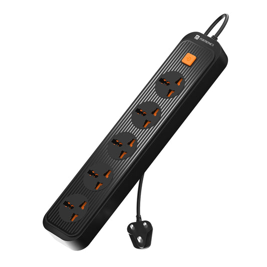 Portronics POR-1895 Power Plate 13 Extension Board with 5 Sockets, 2 Meter Long Cord, 1500 Watts (Black)