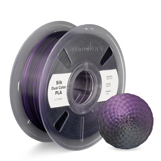 Numakers Dual-Color Silk PLA Filament – Purple-Black – 1.75 mm / 1 kg
