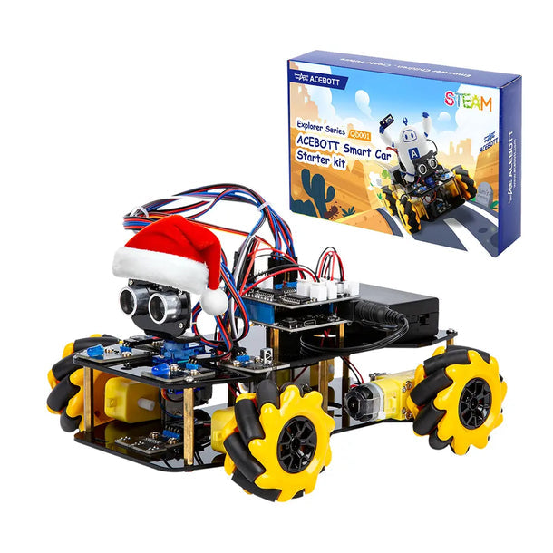 ACEBOTT QD001 ESP32 4WD Smart Car with Mecanum Wheel Camera WiFi STEM STEAM Programming Smart Robot Car kit