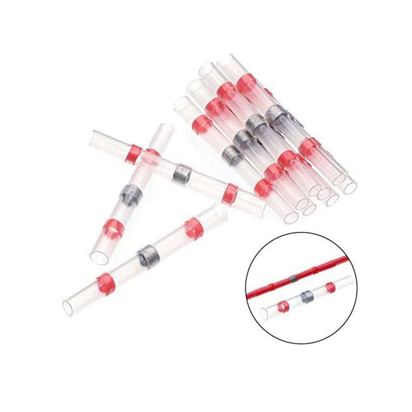 Red Heat Shrink Solder Sleeve Crimpless Butt Connectors