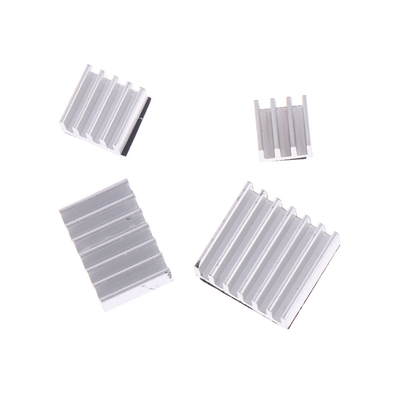 Aluminum Heat Sink Set Silver for Official Raspberry Pi 4B 4 in 1