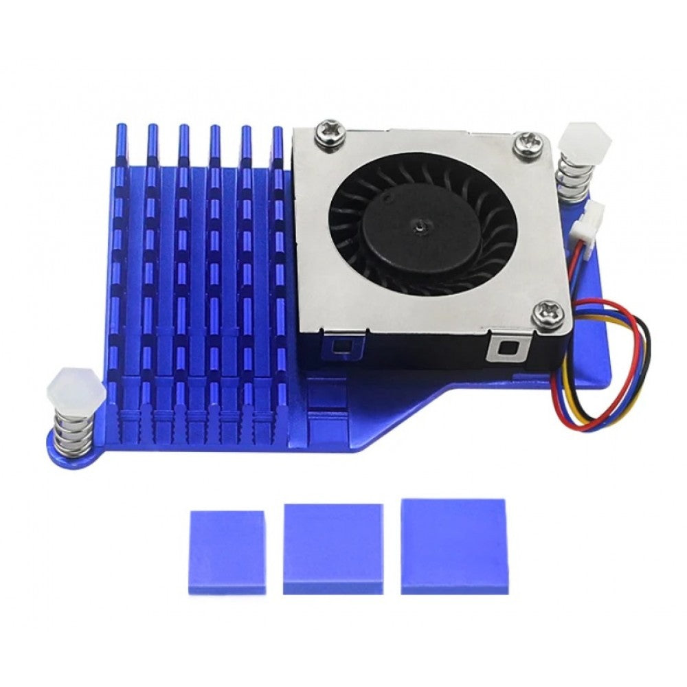 Raspberry Pi 5 Active Cooler - Aluminum Heatsink With Thermal Pads (Blue Color)