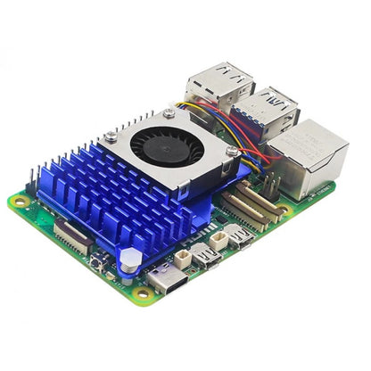 Raspberry Pi 5 Active Cooler - Aluminum Heatsink With Thermal Pads (Blue Color)
