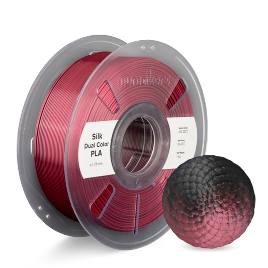 Numakers Dual-Color Silk PLA Filament – Red-Black – 1.75 mm / 1 kg