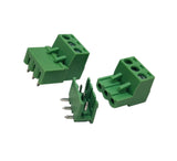 3 Pin Right Angle Male Female Plug-in Screw Terminal Block Connector PBT (1 Pair)