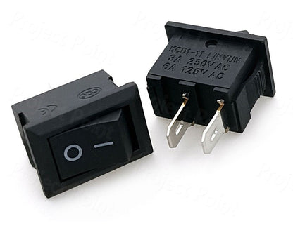 KCD1-11 3a 250v Rocker Switch SPST Panel Mount Mini 6A/125V, 3A/250V