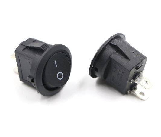 KCD1 Round Rocker Half Cut SPST Switch 2 Leg 6A 250V 10A 125v (1 Pc)