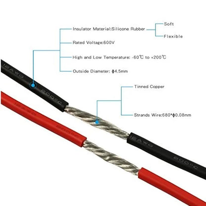 22 AWG Silicone Wire Black Ultra High Quality Super Flexible - 1 Meter