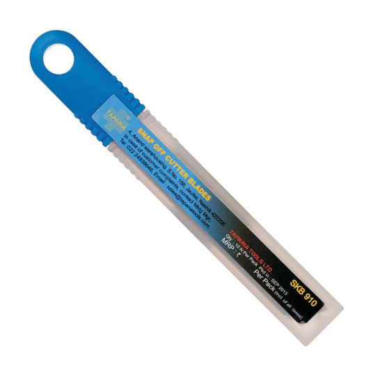 Snap-off cutter blades with blue handle on a white background