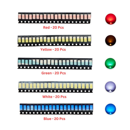 Elepak SMD 5730 LED Pak 100 Pcs 5 Colors