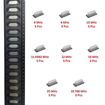Elepak SMD Crystal Pak 32.768 KHz to 20 MHz 40 Pcs 8 Values