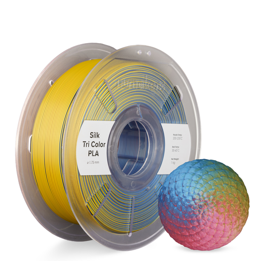 Numakers Tri-Color Silk PLA Filament – Red-Yellow-Blue – 1.75 mm / 1 kg