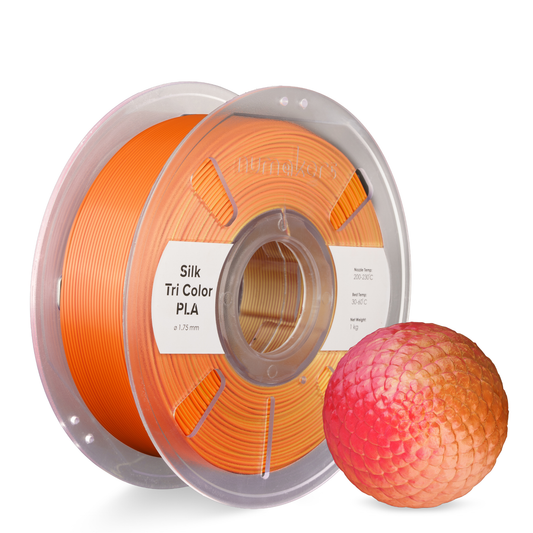 Numakers Tri-Color Silk PLA Filament – Red-Orange-Gold– 1.75 mm / 1 kg