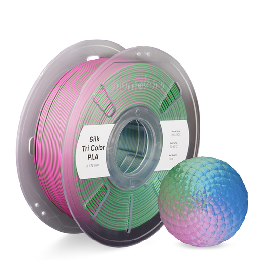 Numakers Tri-Color Silk PLA Filament – Green-Magenta-Blue – 1.75 mm / 1 kg