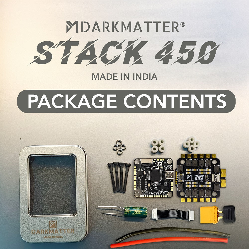 Darkmatter STACK 450 – BRAHMA F4 MK-III + VISHNU 50 MK-II (FC + ESC ) Made in India