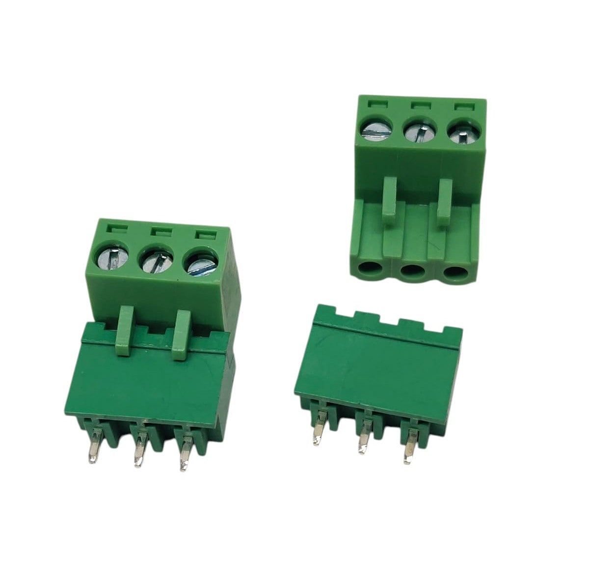 3 Pin Staraight Male Female Plug-in Screw Terminal Block Connector PBT (1 Pair)