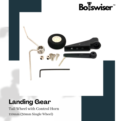 110mm Tail Landing Gear For RC Airplane Gear with Control Horn and 30mm Wheel