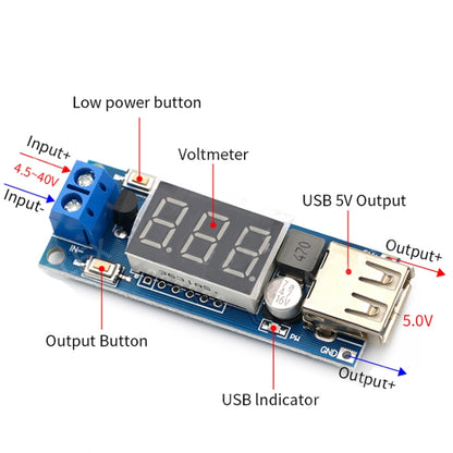 HW-318 DC-DC 4.5-40V To 5V 2A USB Charger Step down Converter Voltmeter Module