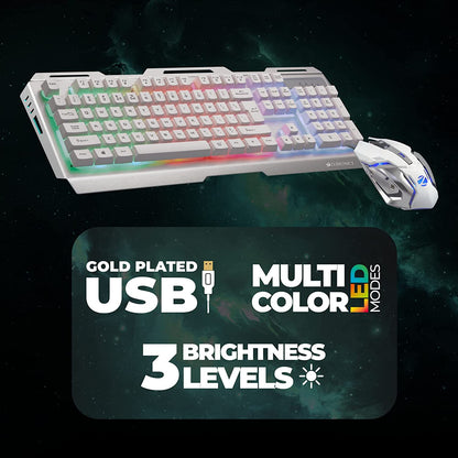 ZEBRONICS Transformer Premium Gaming Keyboard & Mouse Combo (White + Silver)