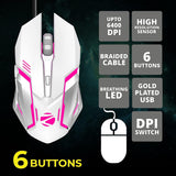 Zebeonics Transformer White + Silver Premium Gaming Keyboard & Mouse Combo