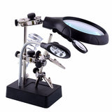 TE-800 Helping Hand Multi-function LED Magnifier PCB Soldering iron Stand Holder Table Magnifying glass