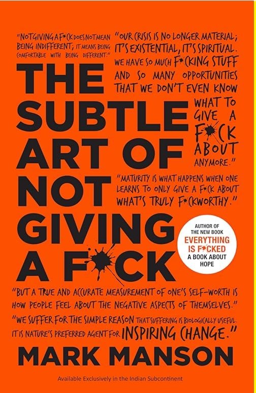 THE SUBTLE ART OF NOT GIVING A FOCK BY MARK MANSON (HARDCOVER)