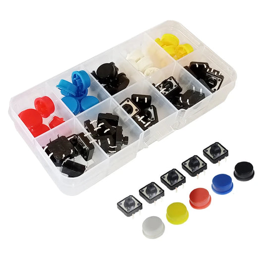 25 Pcs Tectile Push Button Switch with Cap