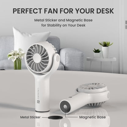 Portronics POR 1926 Toofan Mini Portable Rechargeable Fan (White)