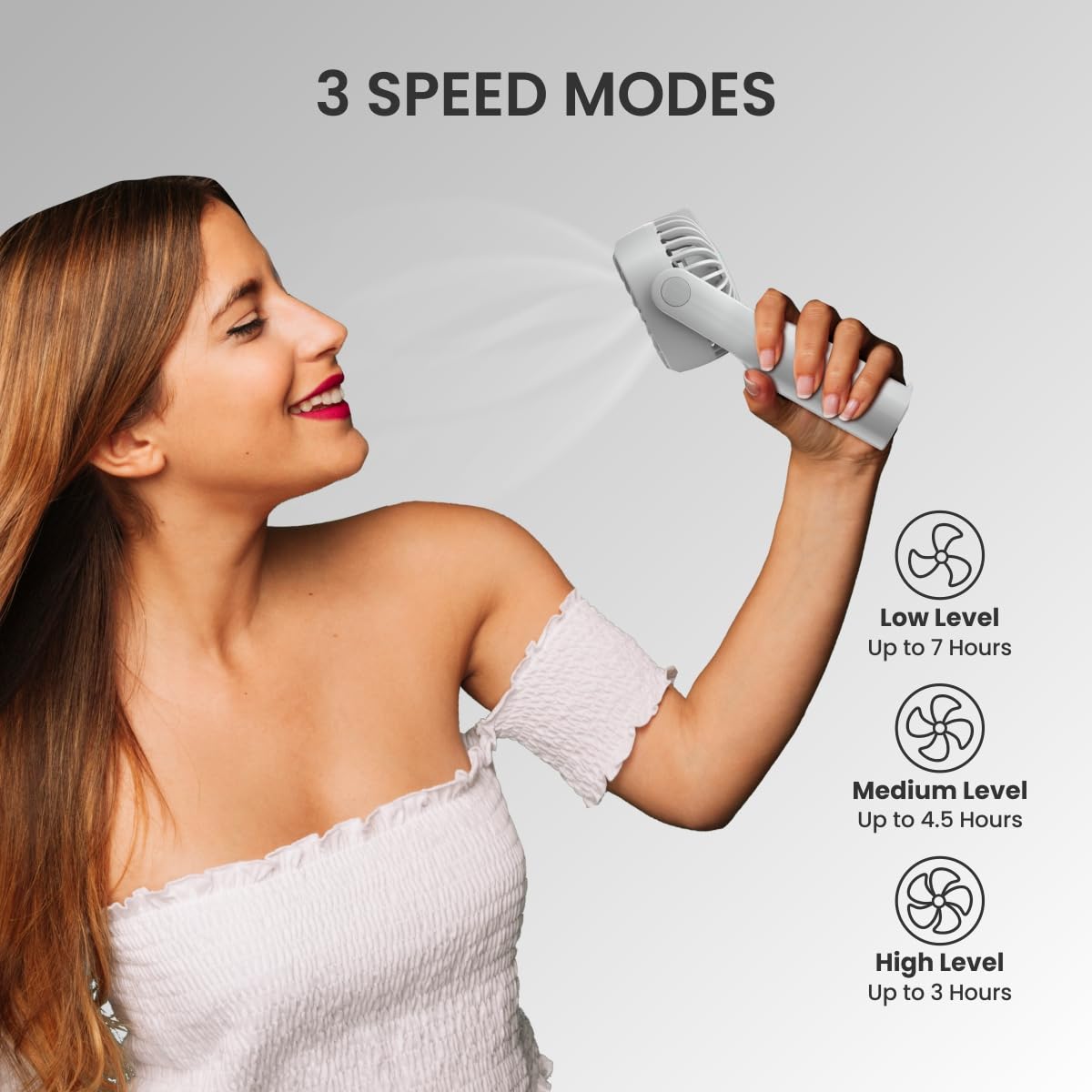 Portronics POR 1926 Toofan Mini Portable Rechargeable Fan (White)