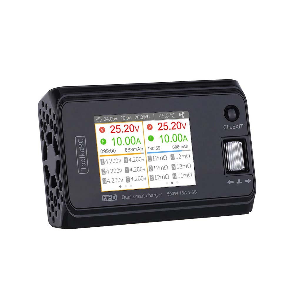 ToolKitRC M6D 500W 25A 1-6S DC Dual Smart Charger